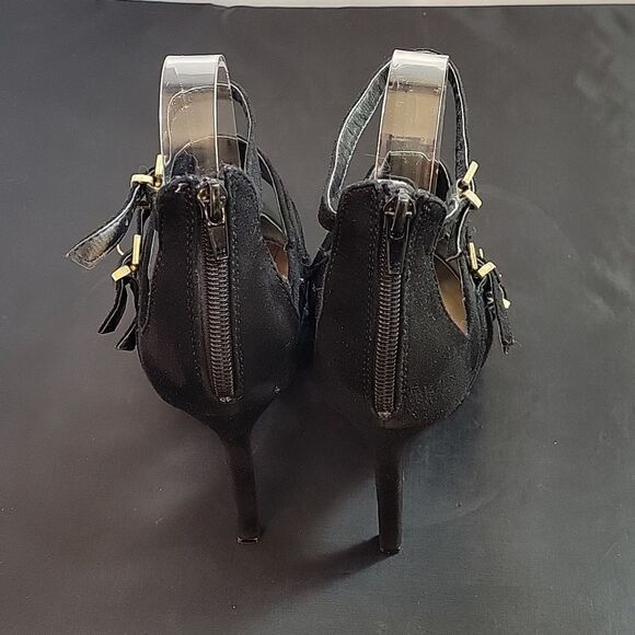 JUSTFAB MULTI-STRAP ADJUSTABLE BUCKLE BACK ZIP CLOSURE WOMEN"S SHOE - Picture 5 of 13